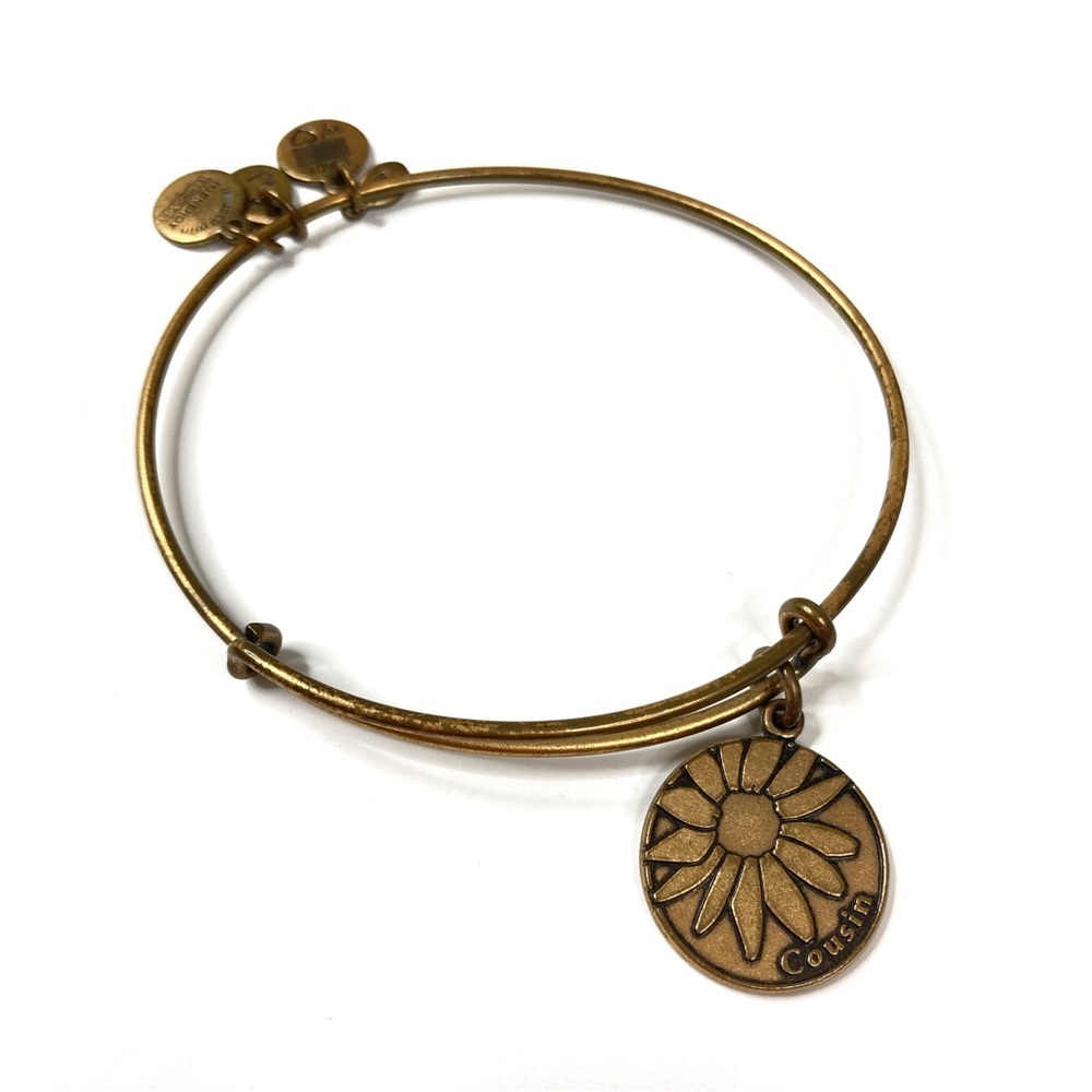 3/$30 Alex and Ani | Bronze Gold Flower Cousin Bangle Bracelet